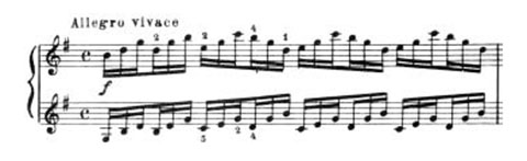 Упражнения Бузони: пример из фортепианной литературы